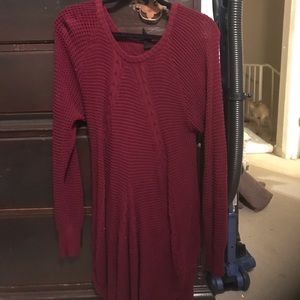 Large Wine Cable knit pullover. Agnes & Dora.